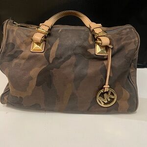 Michael Kors Camouflage Grayson Leather Satchel
